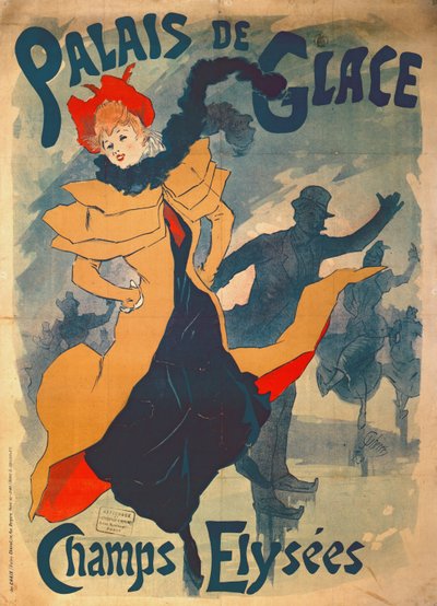 Plakat, das den Palais de Glace auf den Champs Elysees bewirbt von Jules Cheret